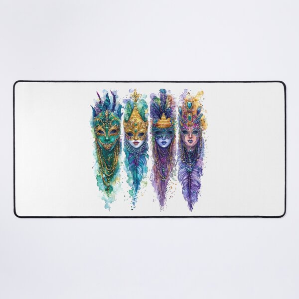 Item preview, Stunning Watercolor Mardi Gras Mask Set – Intricate, Pastel & Elegant designed and sold by AnnDesignStudio.