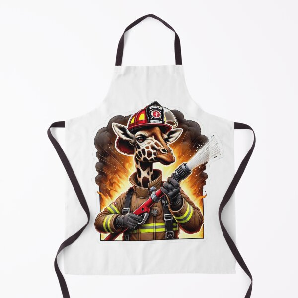 Item preview, Giraffe as a heroic firefighter designed and sold by BrinaandPops.