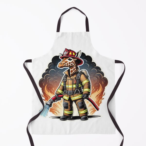 Item preview, Giraffe as a heroic firefighter designed and sold by BrinaandPops.
