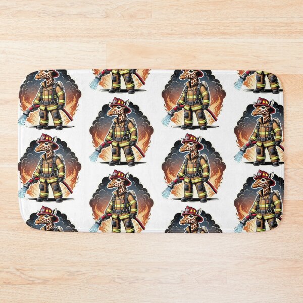 Item preview, Giraffe as a heroic firefighter  designed and sold by BrinaandPops.