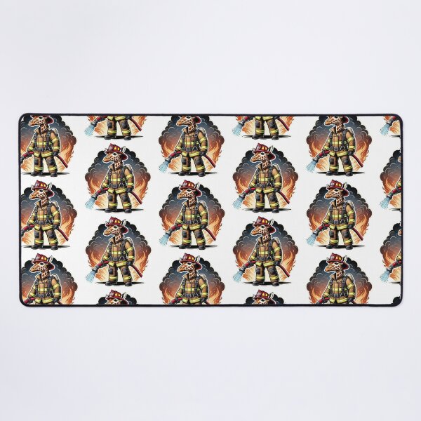 Item preview, Giraffe as a heroic firefighter designed and sold by BrinaandPops.