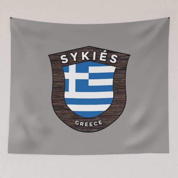 Item preview, Sykiés Greece Emblem Flag designed and sold by World Designs.