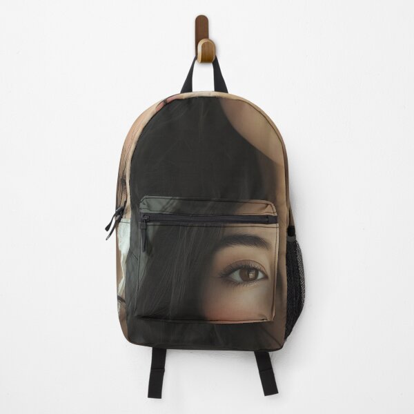 Item preview, A young woman with long, dark hair gazes at the camera with a serene expression, showcasing natural beauty and soft lighting. designed and sold by anytka.