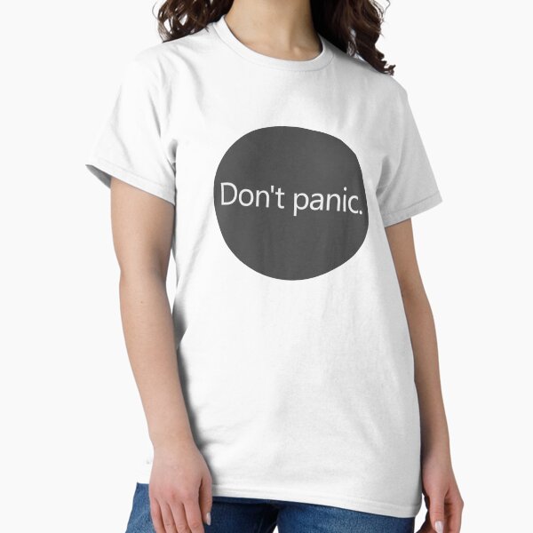 Item preview, Don't Panic quote in the Black Circle  designed and sold by BlueBakes.