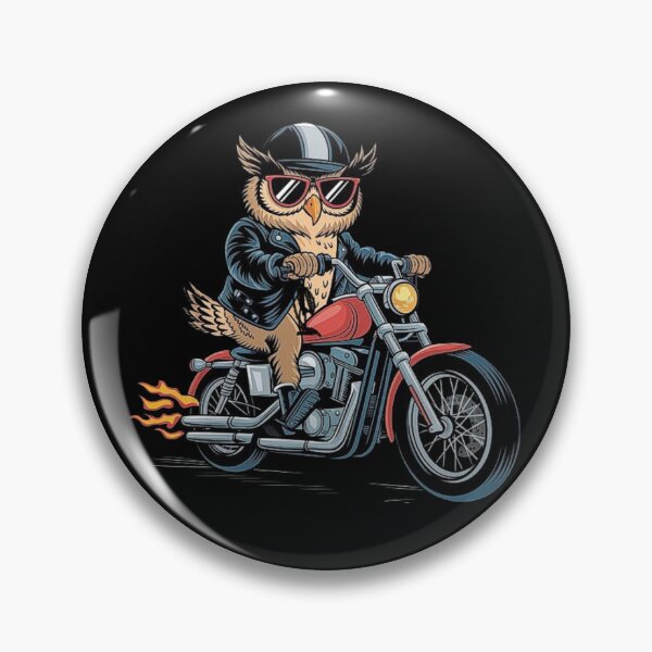 Item preview, Cool Biker Owl on a Motorcycle with Flames-For Owl Lovers designed and sold by love3617.