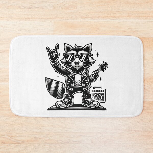 Item preview, Retro Raccoon Rock – Funny Music Gift for Men, Women & Kids designed and sold by BasmaAtef.