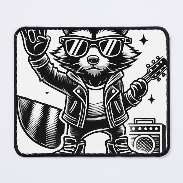 Item preview, Retro Raccoon Rock – Funny Music Gift for Men, Women & Kids designed and sold by BasmaAtef.