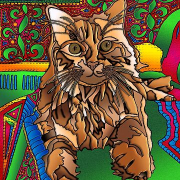 Artwork thumbnail, Jumper - Psychedelic Pet Portrait by A Display of Art