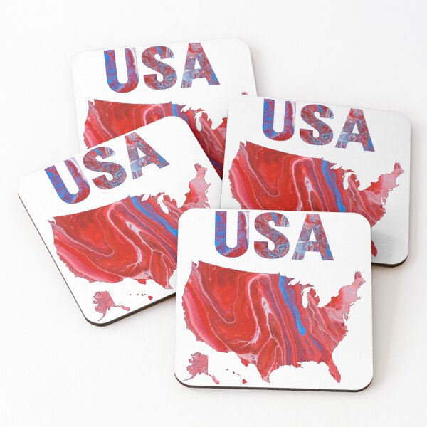 Item preview, USA Map - Patriotic - Flow Art / Pour Painting - jdp-04-0019 designed and sold by ANomadDesigns.