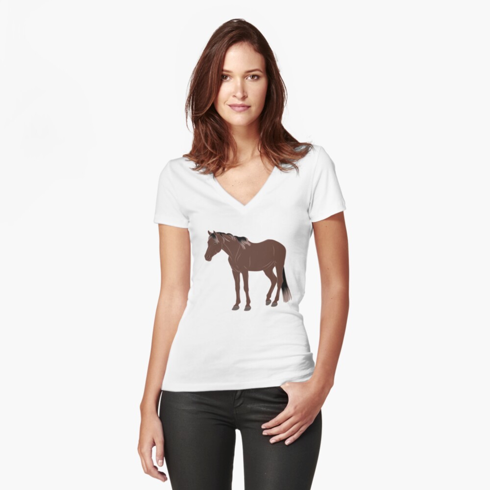 Aperçu de l'œuvre T-shirt moulant col V créée et vendue par WebEquitation.