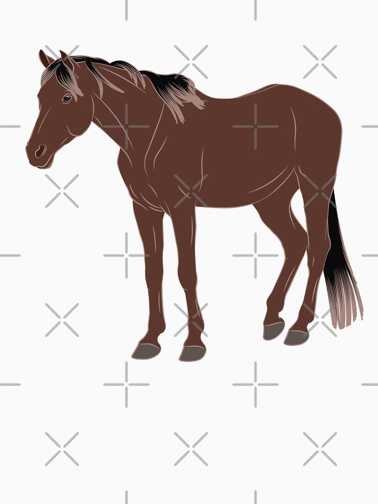 Aperçu 7 sur 7. T-shirt essentiel avec l'œuvre Cheval Aénos, dessin cheval rouanné, cheval de petite taille, races de chevaux de la Grèce créée et vendue par WebEquitation.