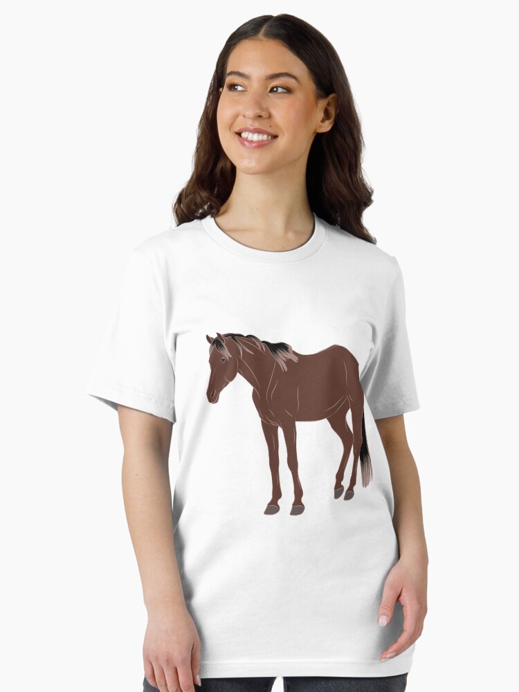 Aperçu 2 sur 7. T-shirt essentiel avec l'œuvre Cheval Aénos, dessin cheval rouanné, cheval de petite taille, races de chevaux de la Grèce créée et vendue par WebEquitation.