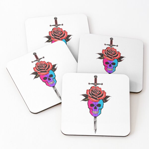 Item preview, Gothic Androgynous Skull & Rose Dagger – Androgynous Pride Flag Design designed and sold by Travelslightly.
