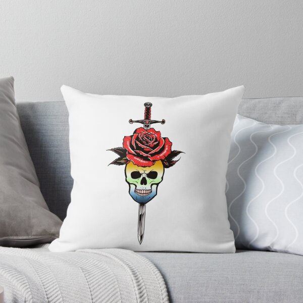 Item preview, Gothic AroAce Agender Skull & Rose Dagger – AroAce Agender Pride Flag Design designed and sold by Travelslightly.
