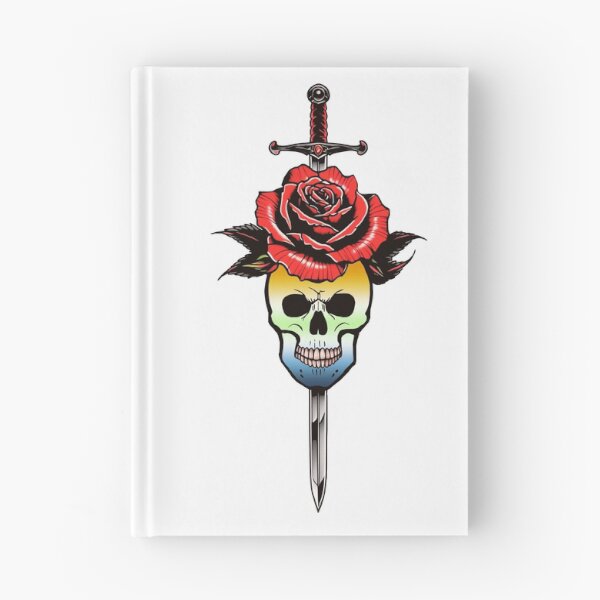 Item preview, Gothic AroAce Agender Skull & Rose Dagger – AroAce Agender Pride Flag Design designed and sold by Travelslightly.