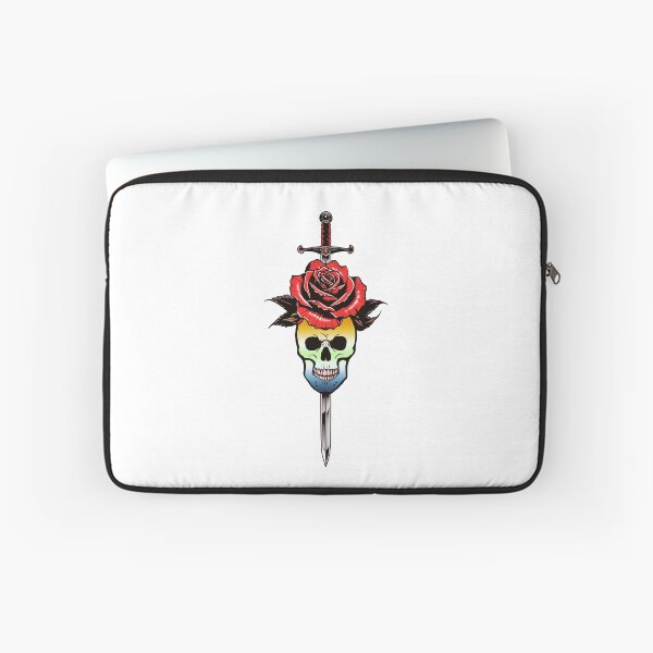 Item preview, Gothic AroAce Agender Skull & Rose Dagger – AroAce Agender Pride Flag Design designed and sold by Travelslightly.