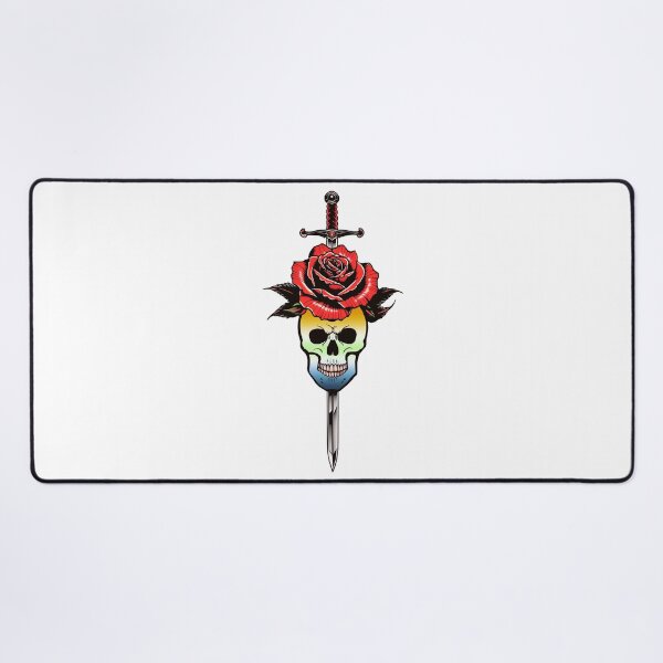 Item preview, Gothic AroAce Agender Skull & Rose Dagger – AroAce Agender Pride Flag Design designed and sold by Travelslightly.