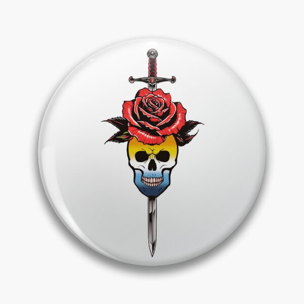 Item preview, Gothic AroAce Skull & Rose Dagger – AroAce Pride Flag Design designed and sold by Travelslightly.