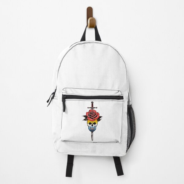 Item preview, Gothic AroAce Skull & Rose Dagger – AroAce Pride Flag Design designed and sold by Travelslightly.