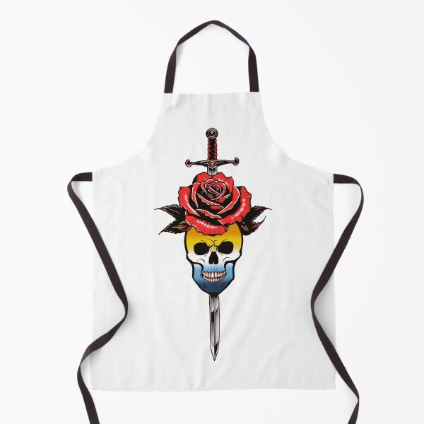 Item preview, Gothic AroAce Skull & Rose Dagger – AroAce Pride Flag Design designed and sold by Travelslightly.