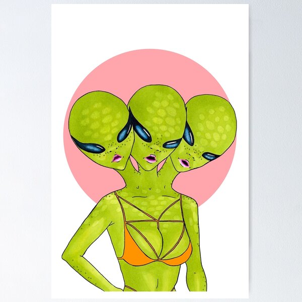 Item preview, Three Headed Alien designed and sold by GrainneOArt.
