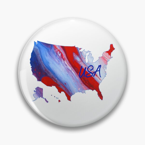 Item preview, USA on Map - Patriotic - Flow Art / Pour Painting - jdp-04-0022 designed and sold by ANomadDesigns.