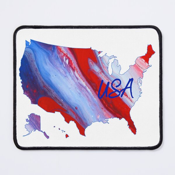 Item preview, USA on Map - Patriotic - Flow Art / Pour Painting - jdp-04-0022 designed and sold by ANomadDesigns.