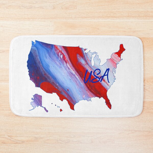 Item preview, USA on Map - Patriotic - Flow Art / Pour Painting - jdp-04-0022 designed and sold by ANomadDesigns.