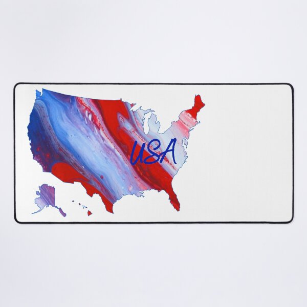 Item preview, USA on Map - Patriotic - Flow Art / Pour Painting - jdp-04-0022 designed and sold by ANomadDesigns.