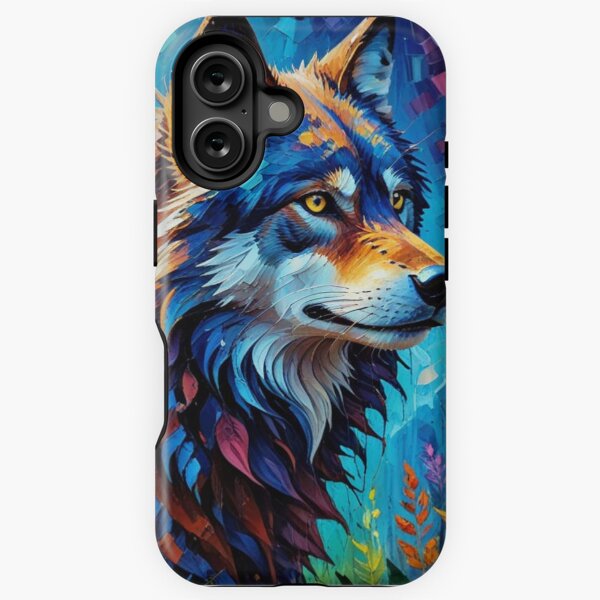 Item preview, Vibrant Geometric Wolf Under Moonlight designed and sold by Harmonic_Layers.