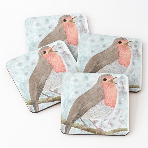 Item preview, Watercolour Robin on a cold day designed and sold by marinettesshop.