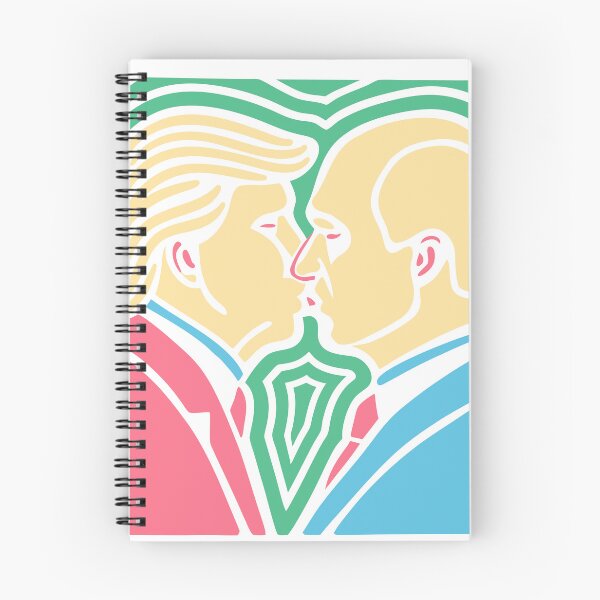 Item preview, donald trump Kissing with vladimir putin - political caricature designed and sold by Rockinside.
