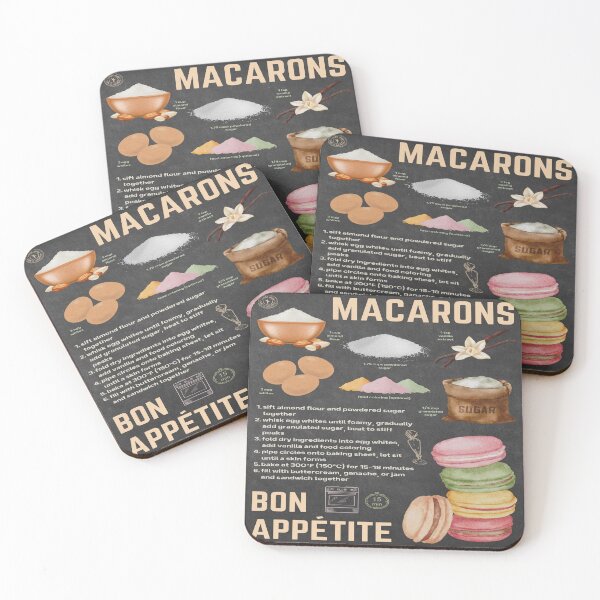 Item preview, Macarons Recipe Guide – Cute & Functional Kitchen Wall Art designed and sold by TuncGK.
