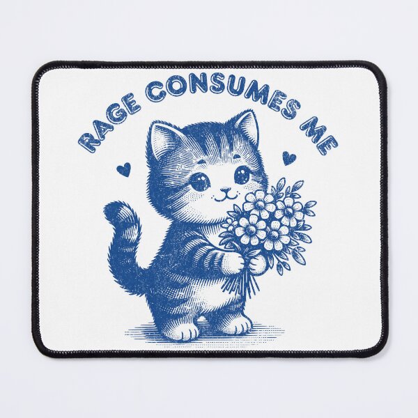 Item preview, Retro Vintage Rage Consumes Me Demotivational Cute Kitty Cat designed and sold by zptees.