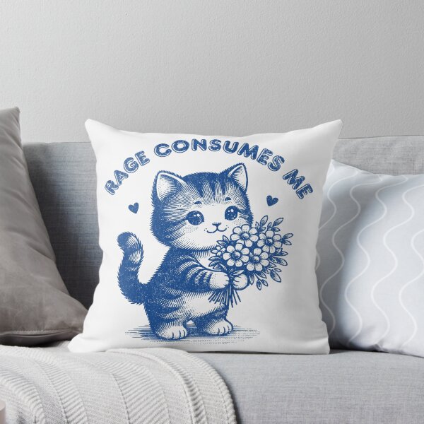 Item preview, Retro Vintage Rage Consumes Me Demotivational Cute Kitty Cat designed and sold by zptees.