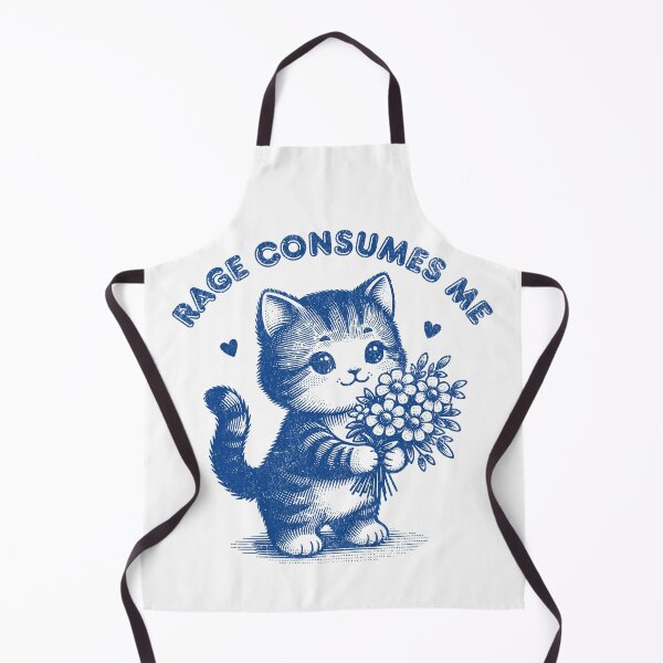 Item preview, Retro Vintage Rage Consumes Me Demotivational Cute Kitty Cat designed and sold by zptees.