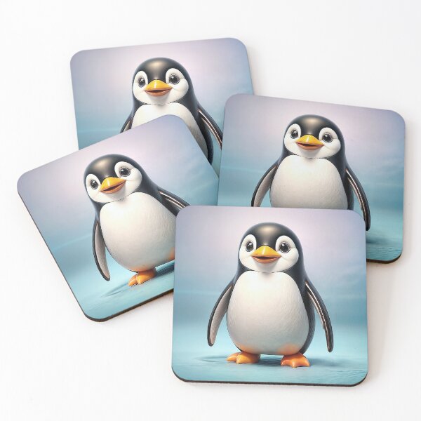 Item preview, Cute penguin in 3D cartoon style on a blue ice background. designed and sold by IaroslavB.