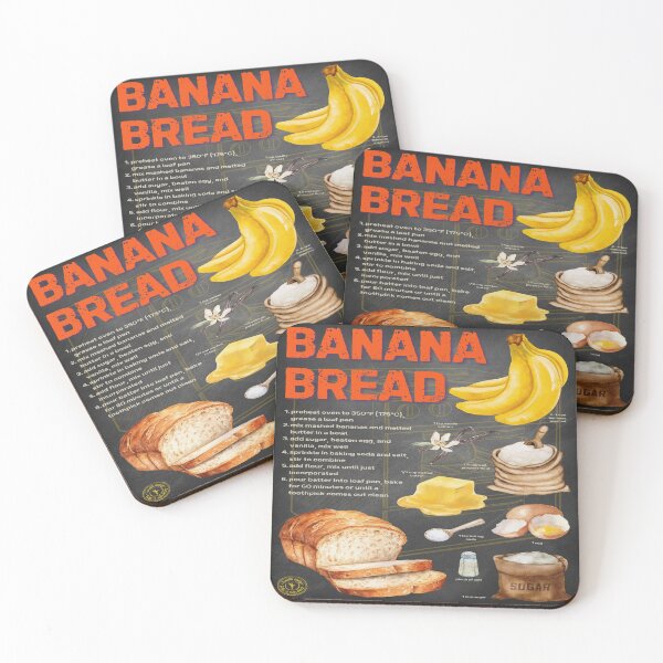 Item preview, Banana Bread Recipe Art Print designed and sold by TuncGK.
