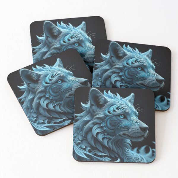 Item preview, Majestic Blue Wolf with Artistic Patterns designed and sold by Harmonic_Layers.