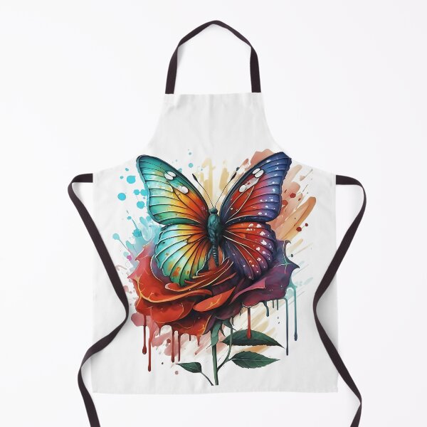 Item preview, Fantasy rainbow butterfly on a rose watercolor splash designed and sold by Ann Miu Deluxe.