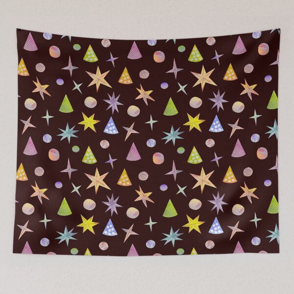 Item preview, Dark Background Watercolor Party Elements Seamless Pattern designed and sold by SvitlanaSolo.