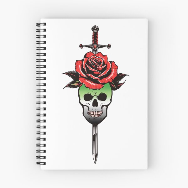 Item preview, Gothic Aromantic Skull & Rose Dagger – Aromantic Pride Flag Design designed and sold by Travelslightly.