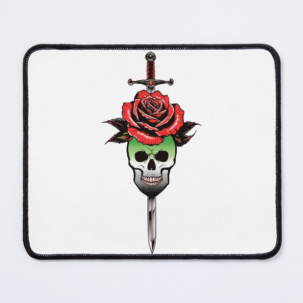 Item preview, Gothic Aromantic Skull & Rose Dagger – Aromantic Pride Flag Design designed and sold by Travelslightly.
