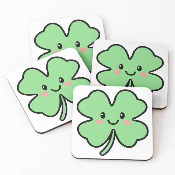 Item preview, Cute Smiling Clover Kawaii Shamrock designed and sold by theartfulaspie.