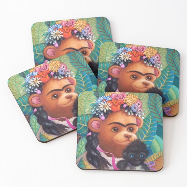 Item preview, Portrait of Frida with Monkey designed and sold by Foxloxart.