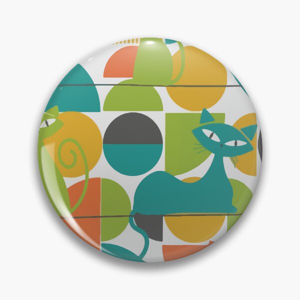 Item preview, Retro geometric cat pattern designed and sold by Silvered-Wings.