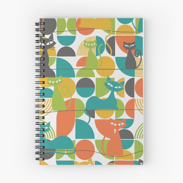 Item preview, Retro geometric cat pattern designed and sold by Silvered-Wings.