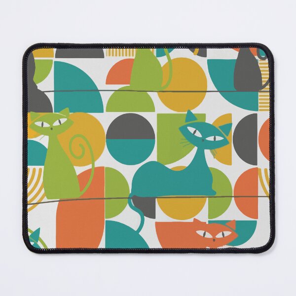 Item preview, Retro geometric cat pattern designed and sold by Silvered-Wings.