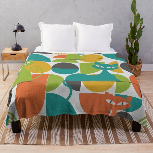 Item preview, Retro geometric cat pattern designed and sold by Silvered-Wings.
