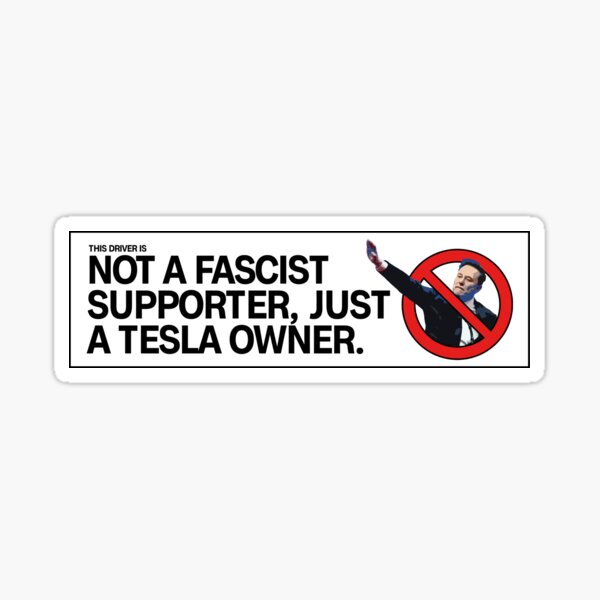 Item preview, Anti Fascist Anti Elon Tesla Bumper designed and sold by brkvdesign.